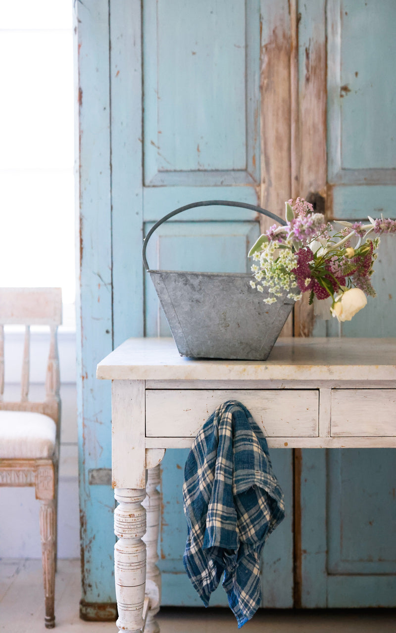 Vintage French Zinc Trugg