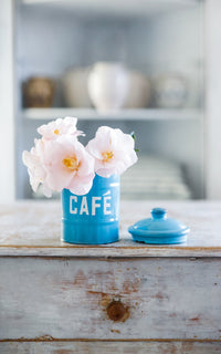 Vintage French Enamelware Canister