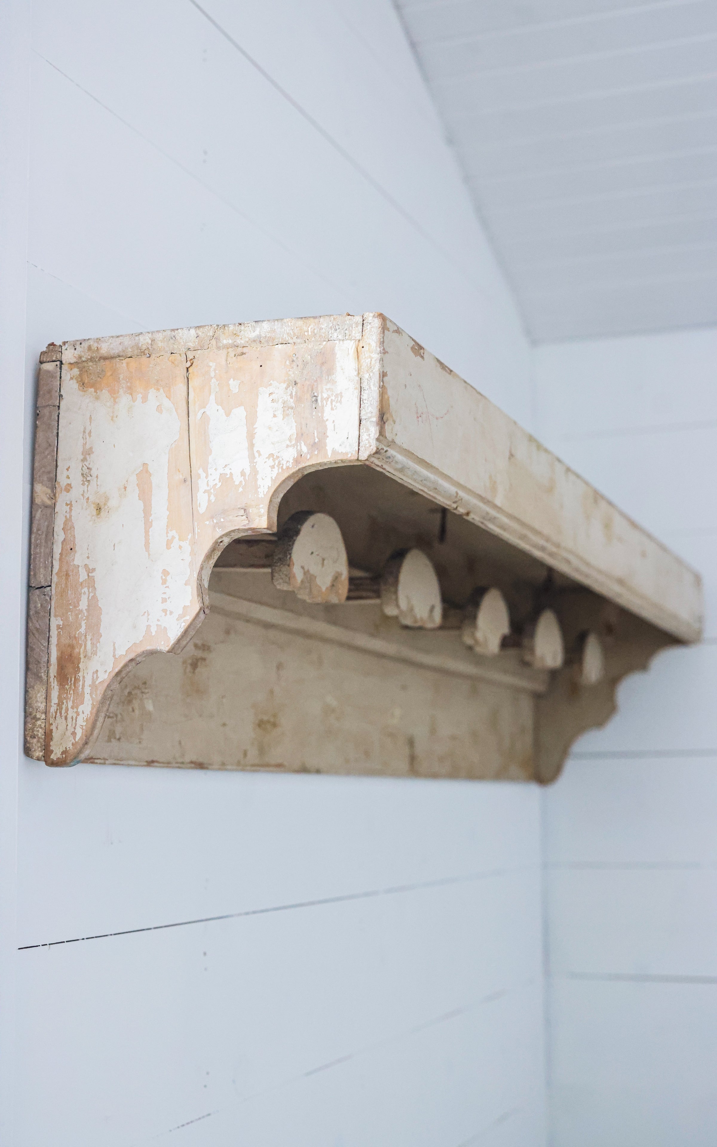 Vintage French Tack Rack Shelf