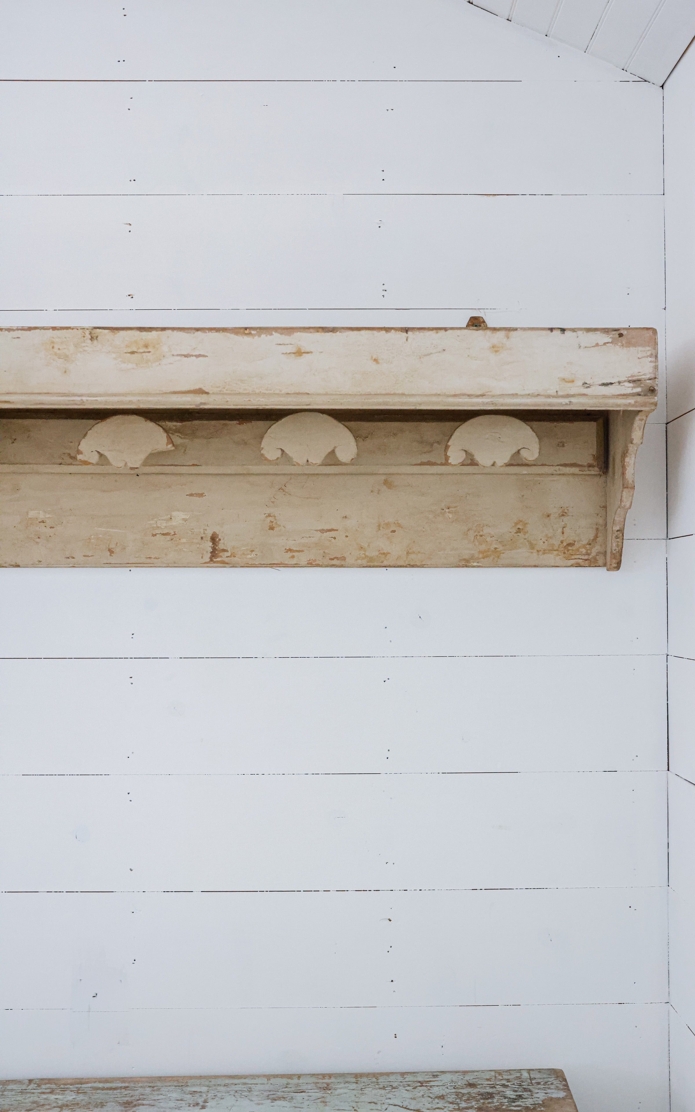 Vintage French Tack Rack Shelf