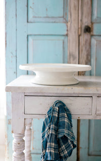 Large Vintage French Stoneware Cake Stand