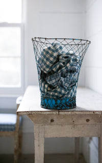 Vintage French Paper Waste Basket