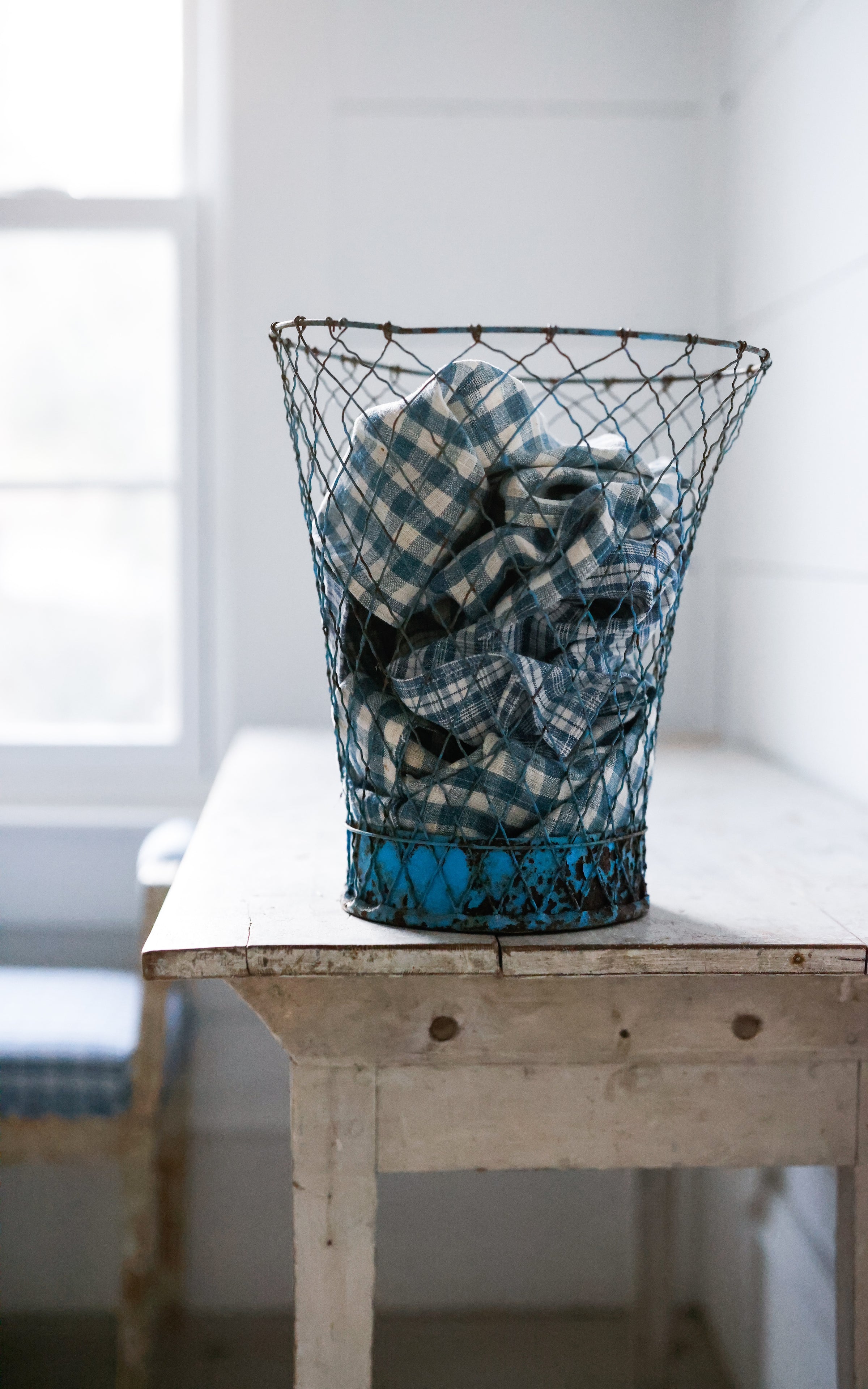 Vintage French Paper Waste Basket