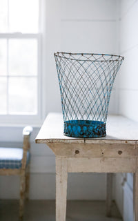 Vintage French Paper Waste Basket