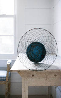 Vintage French Paper Waste Basket