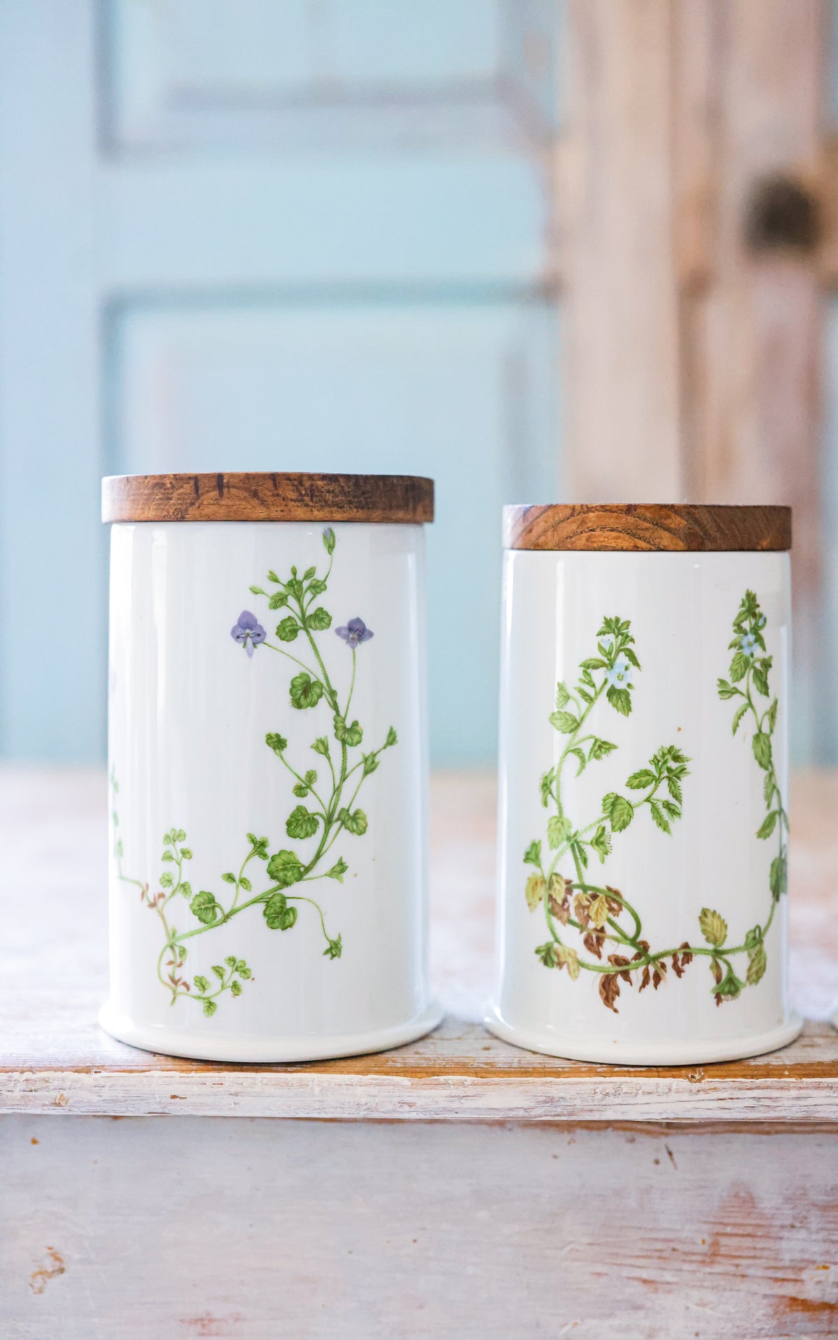Set of Five Vintage French Spice Jars