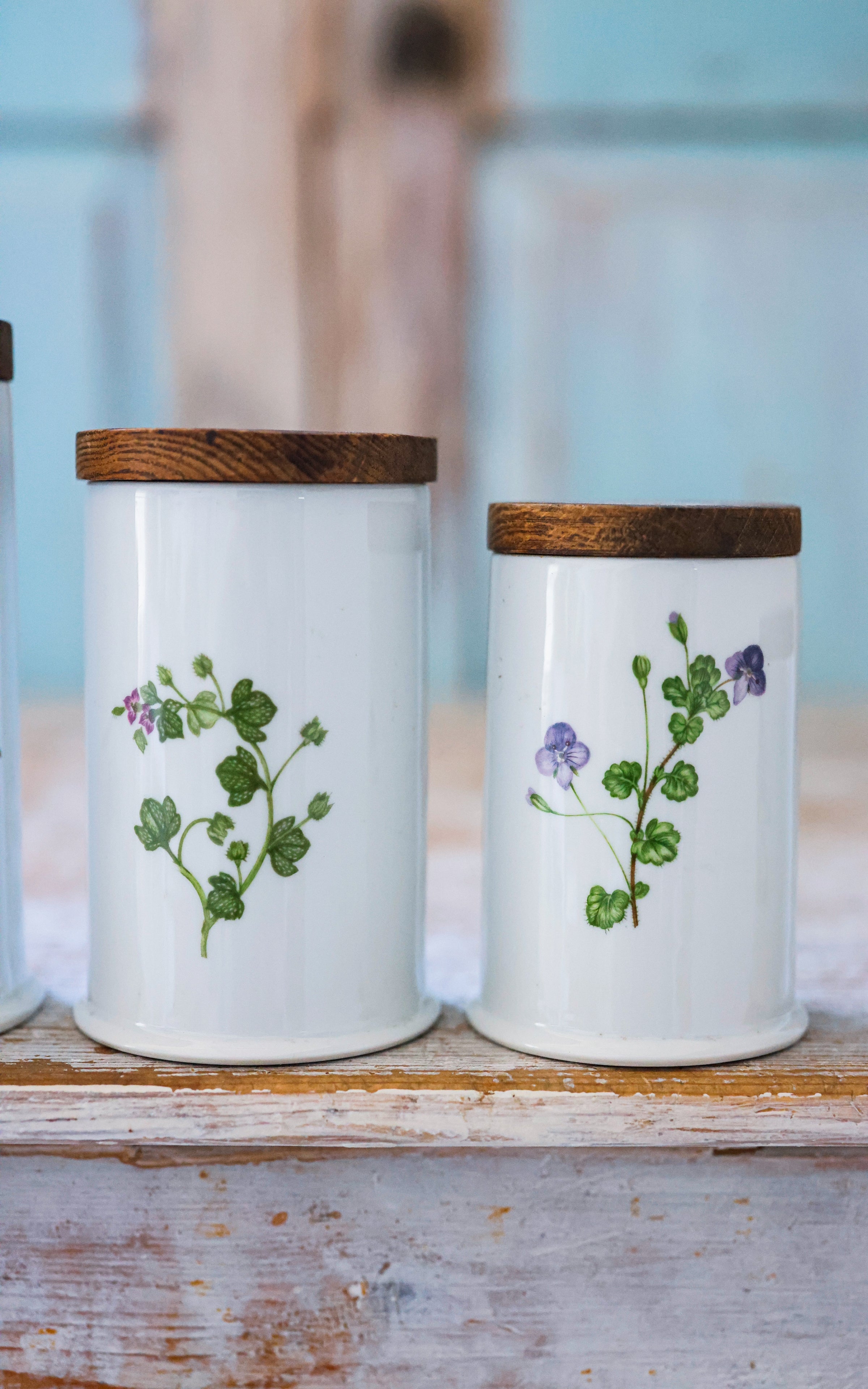 Set of Five Vintage French Spice Jars
