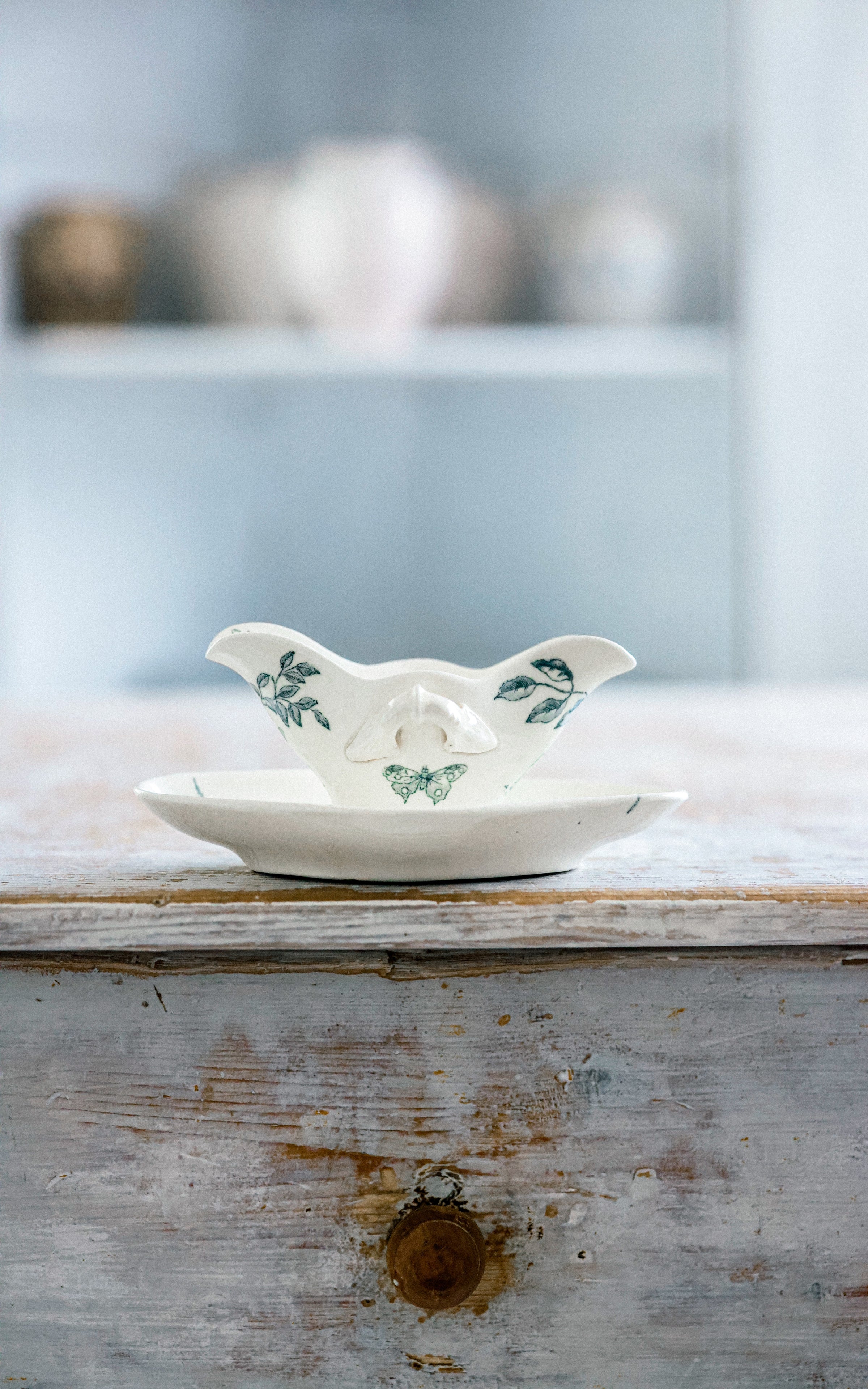 Petite French Stoneware Sauce Boat