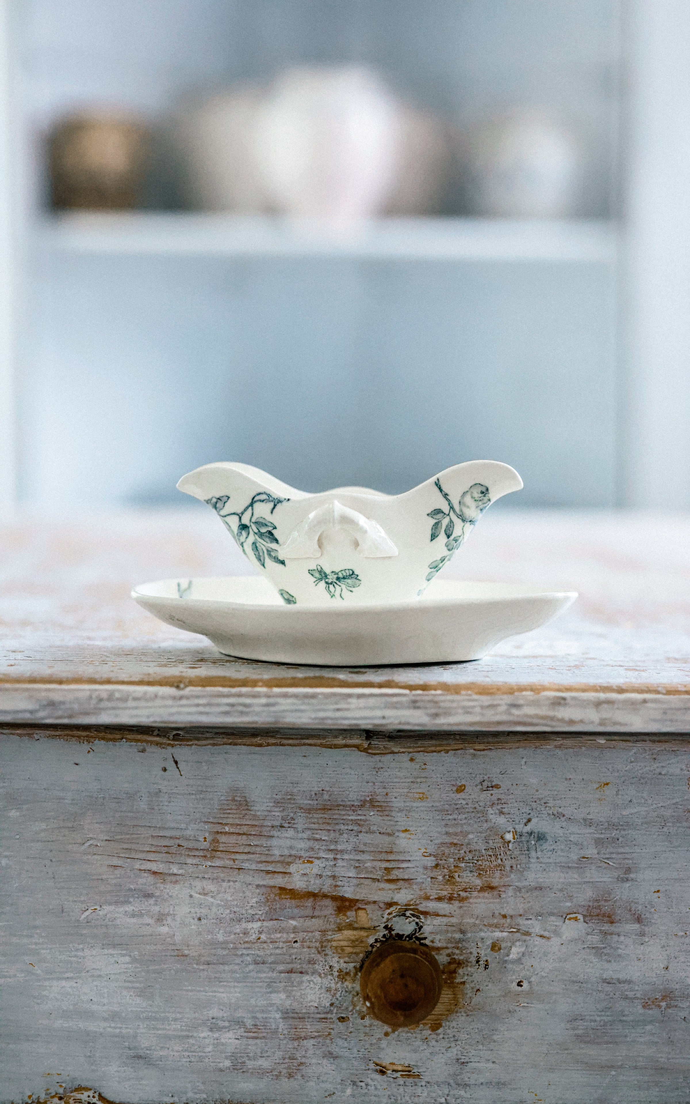 Petite French Stoneware Sauce Boat