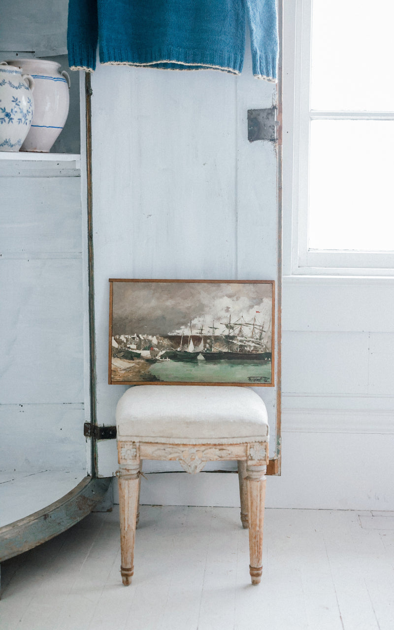 Vintage French Painting on Canvas