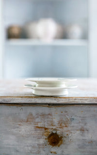 One Petite  Vintage French Stoneware Cake Stand