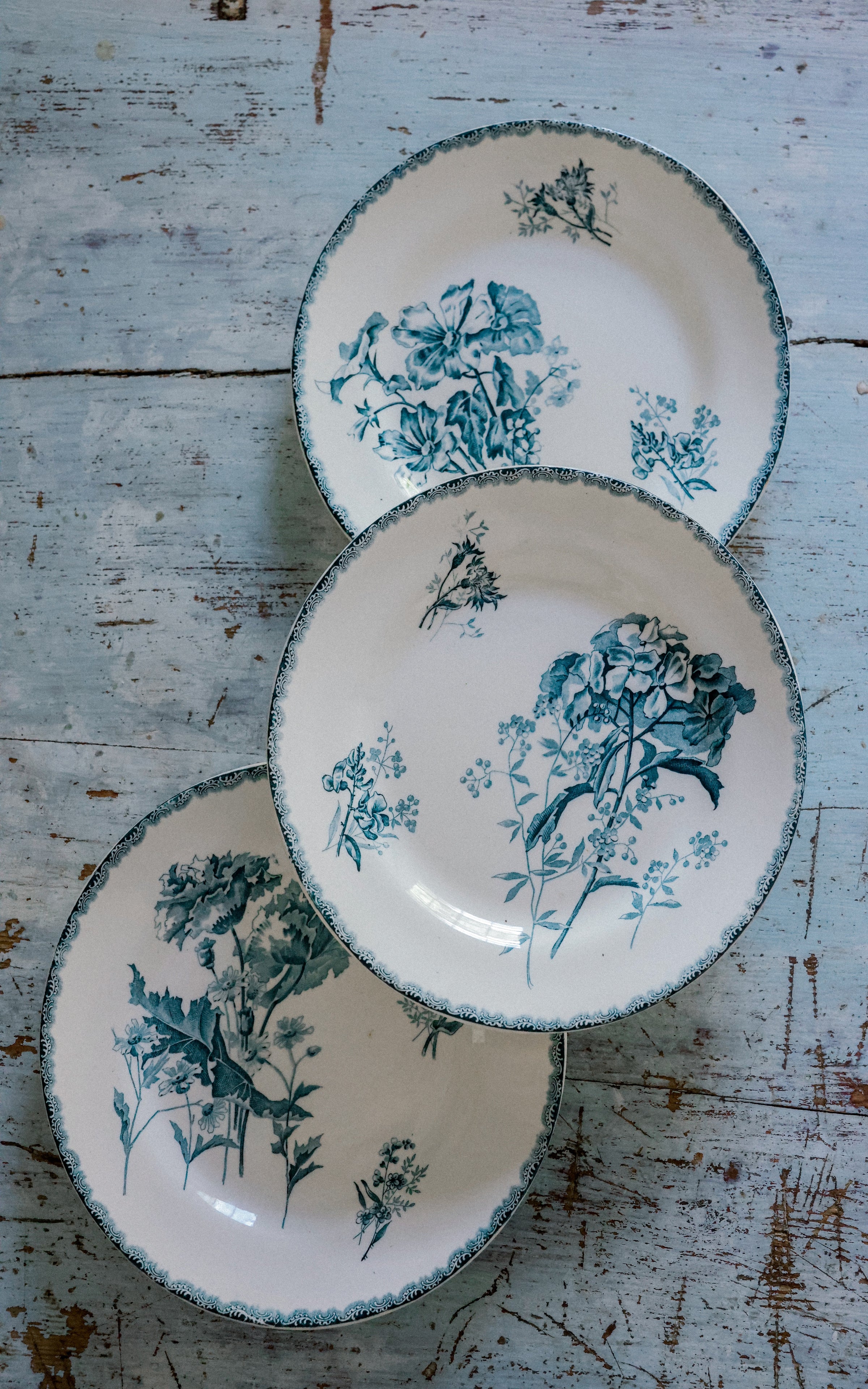 Set of Three Vintage French Stoneware Plates