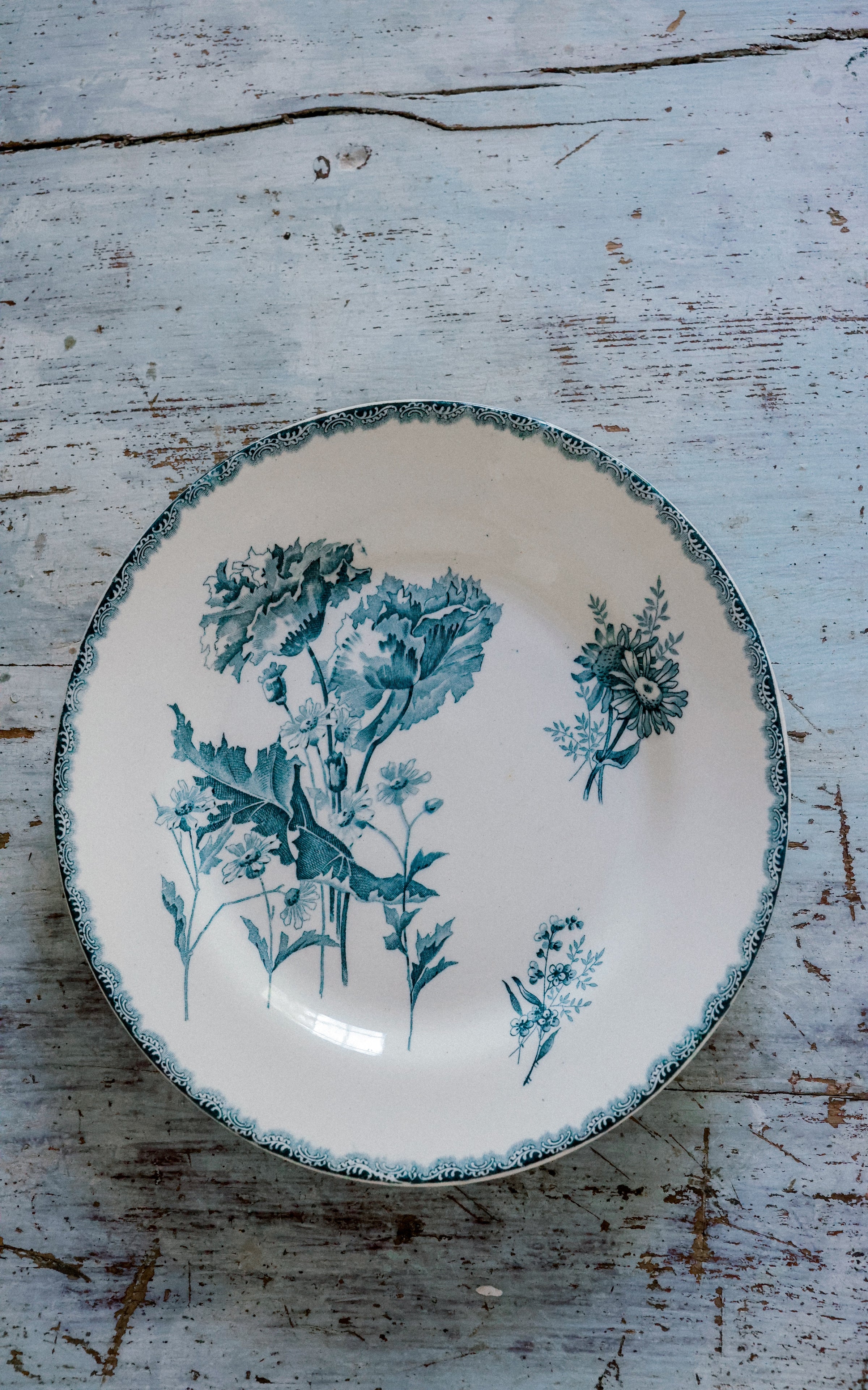 Set of Three Vintage French Stoneware Plates