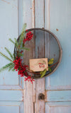 Vintage French Zinc Sieve & Vintage Post Card