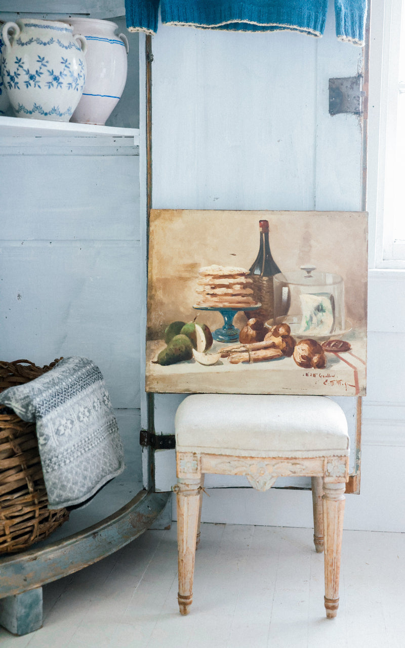 Vintage French Oil Painting on Canvas