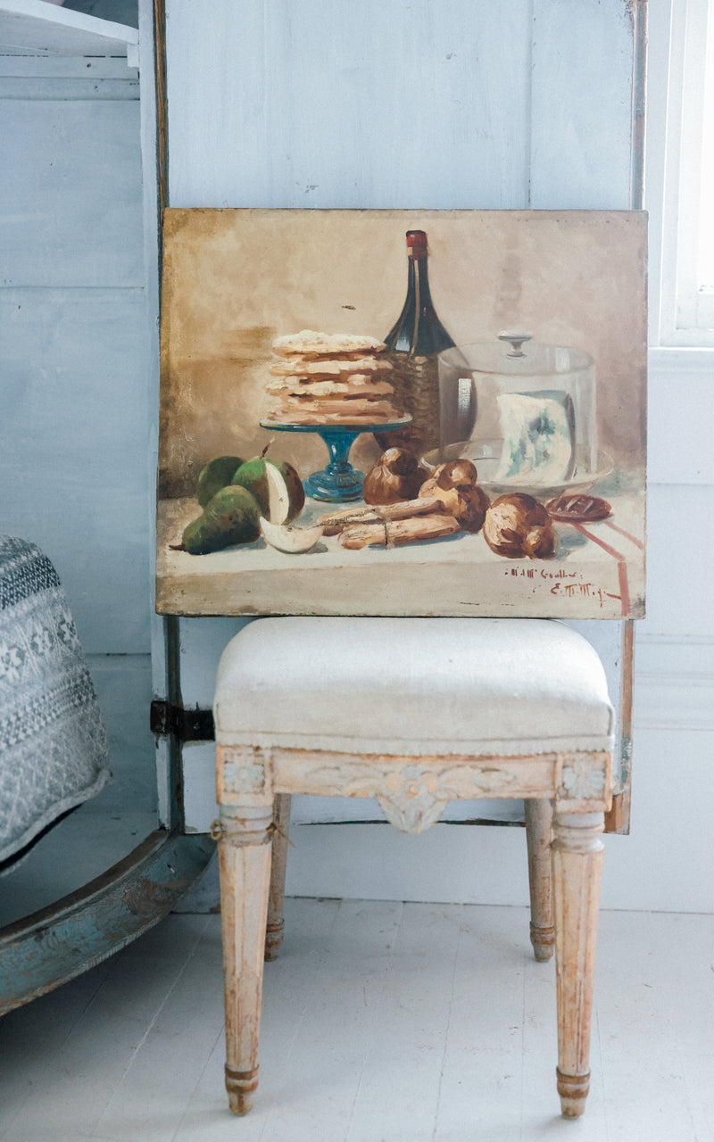 Vintage French Oil Painting on Canvas