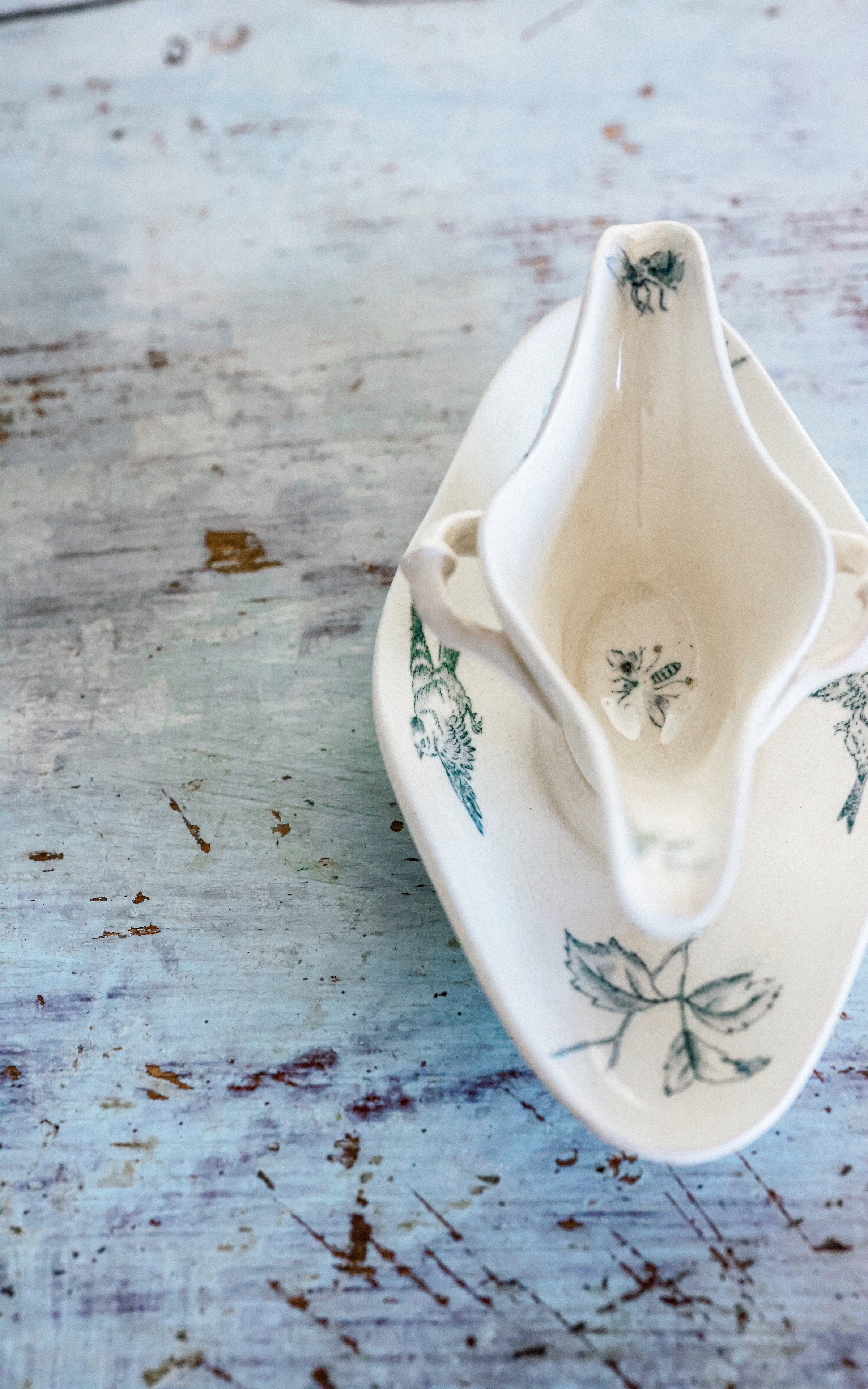 Petite French Stoneware Sauce Boat