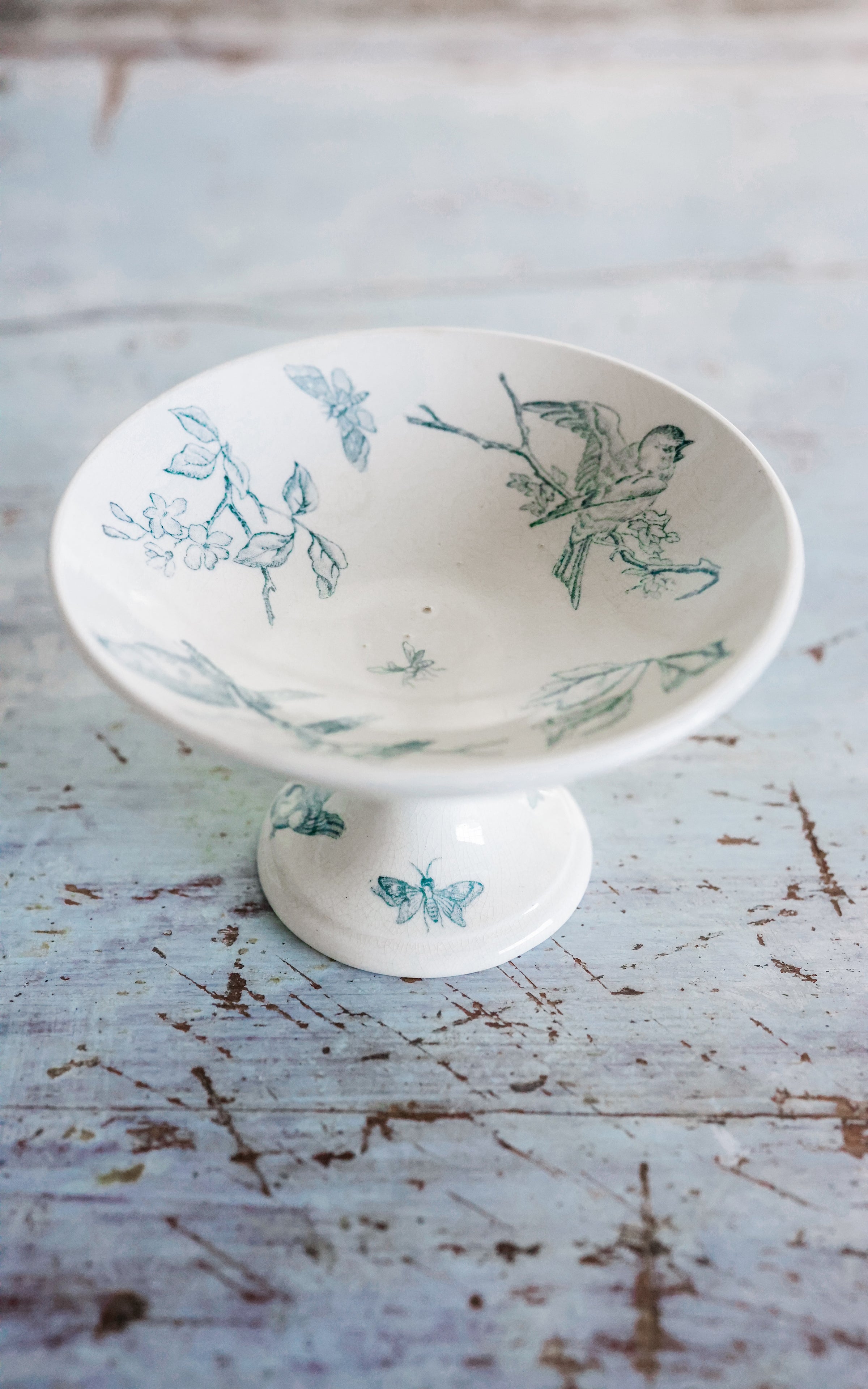 Petite Vintage French Stoneware Compote