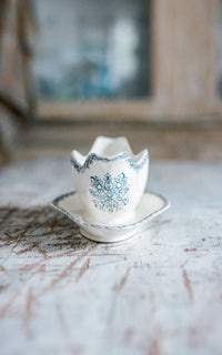 Vintage French Stoneware Sauce Boat