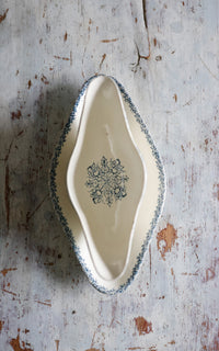 Vintage French Stoneware Sauce Boat