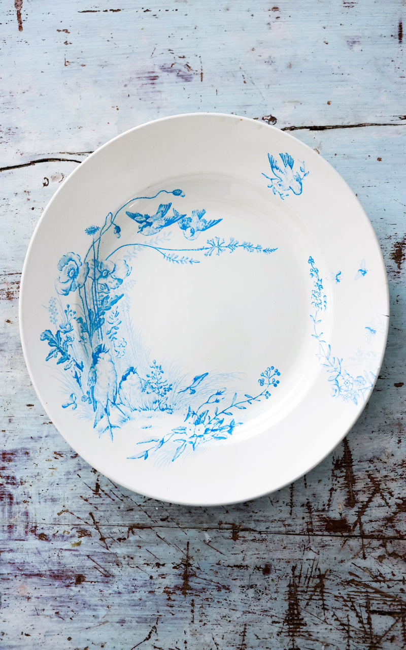 Large Vintage French Ironstone Plate