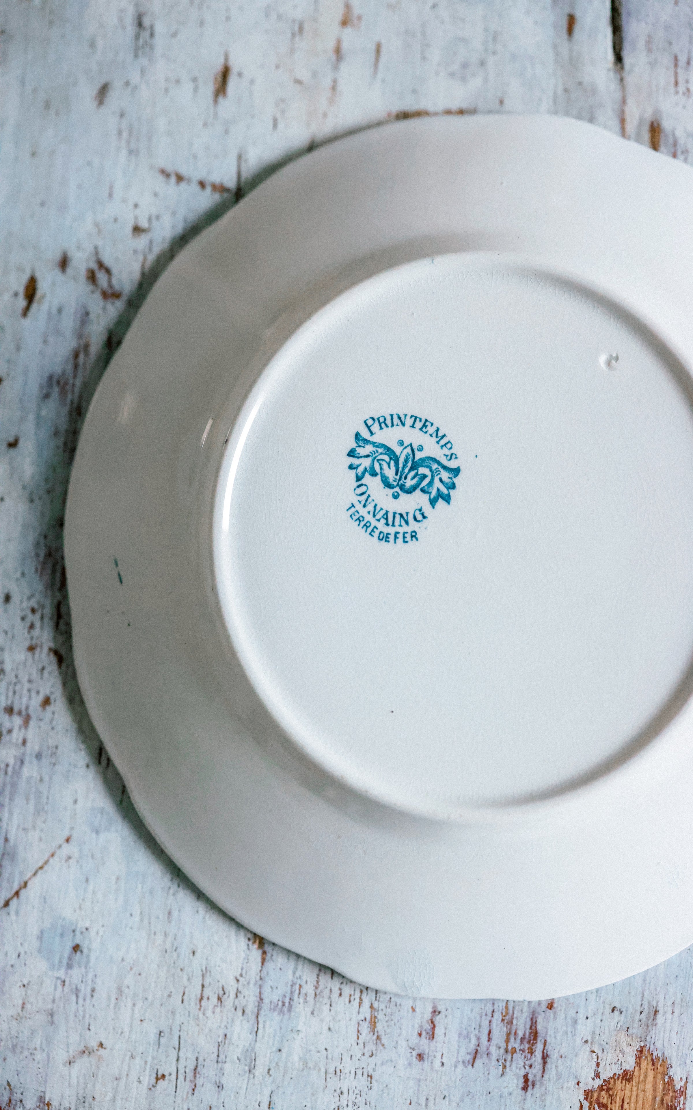 One Vintage French Stoneware Plate