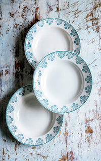 Set of TWO Vintage French Stoneware Plates