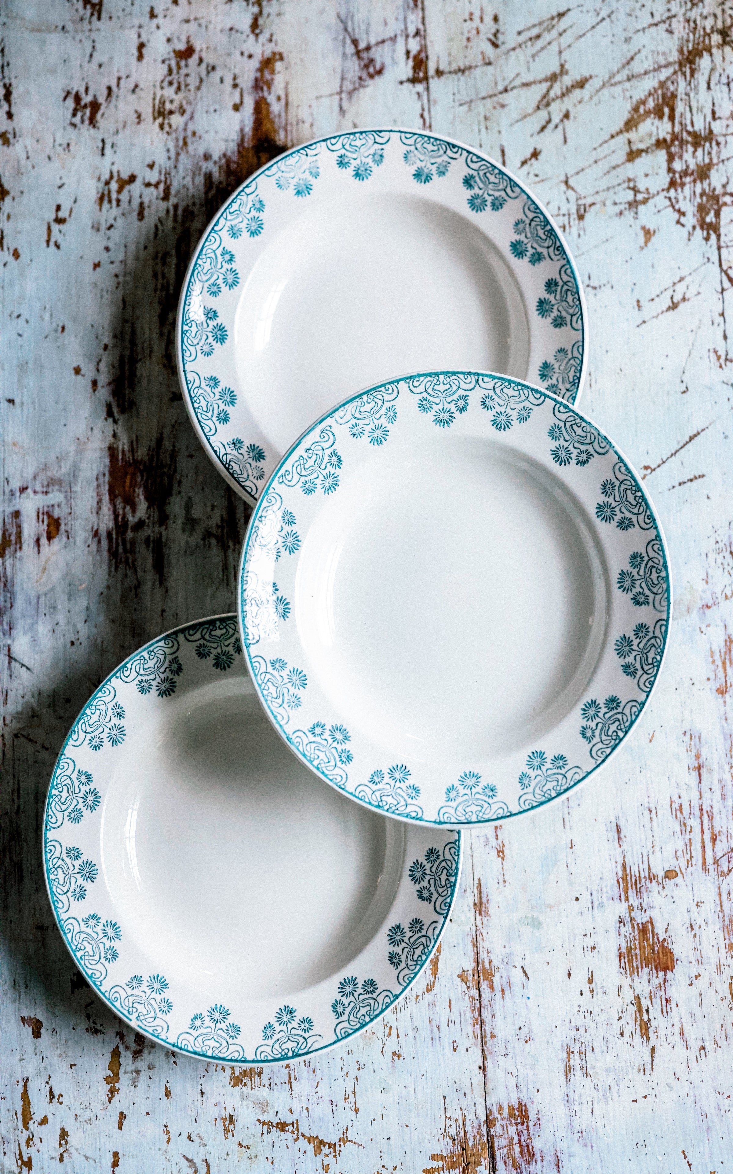 Set of TWO Vintage French Stoneware Plates