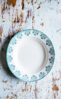 Set of TWO Vintage French Stoneware Plates