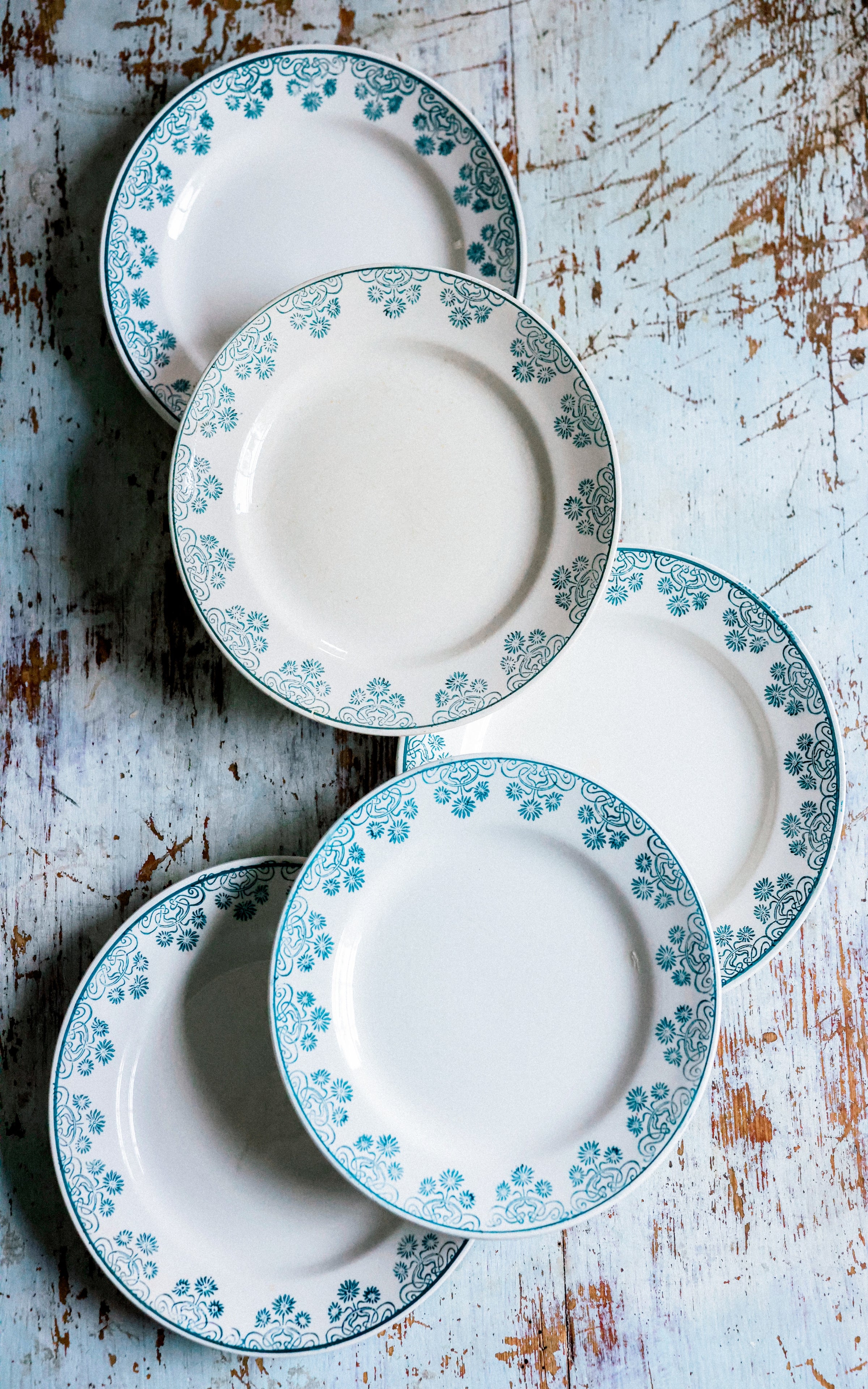 Set of TWO Vintage French Stoneware Plates