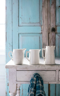 Set of Three Vintage French Stoneware Pitchers