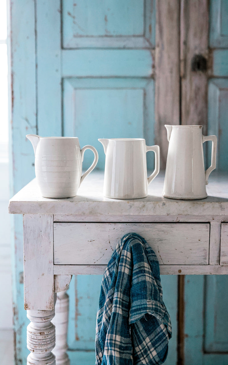 Set of Three Vintage French Stoneware Pitchers