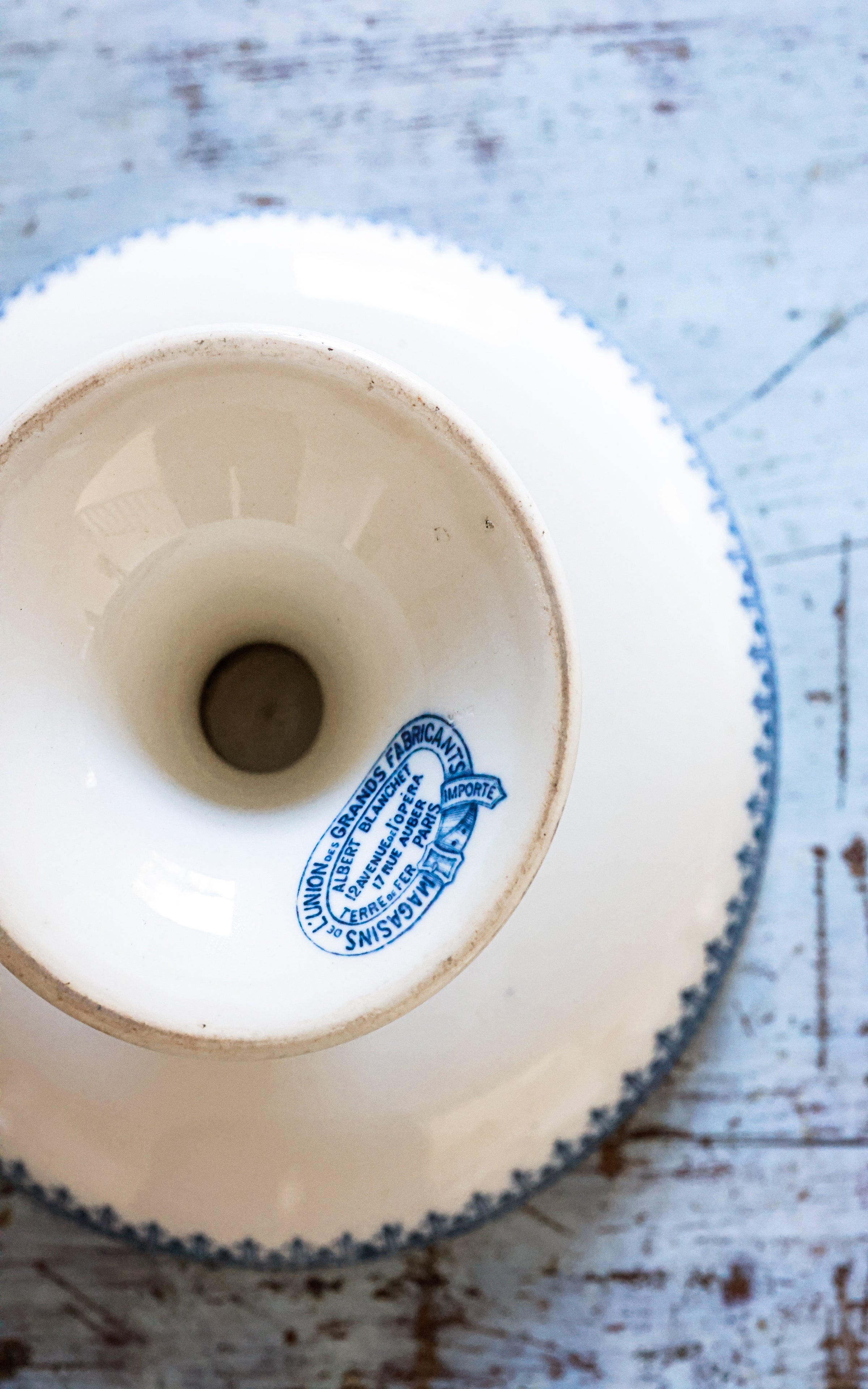 Vintage French Stoneware Compote