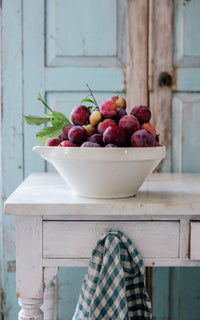 Vintage Swedish Stoneware Dairy Bowl