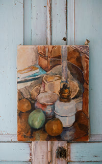 Vintage French Painting on Canvas