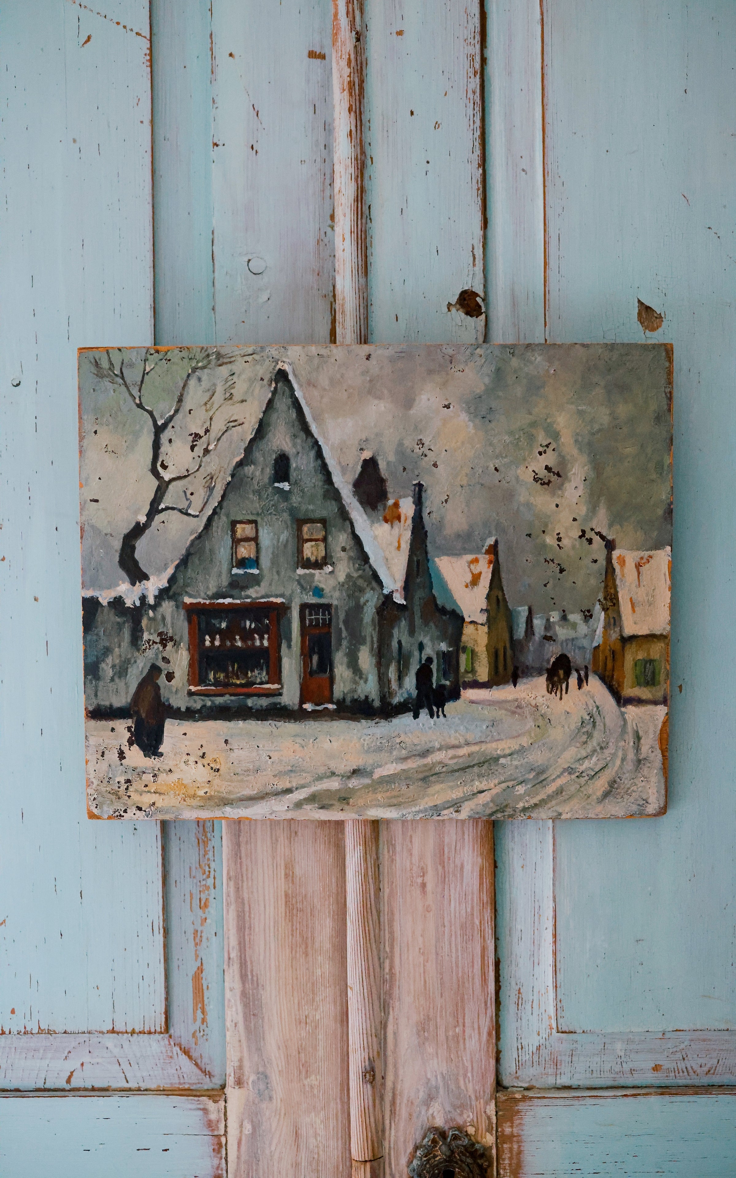 Vintage French Winter Painting