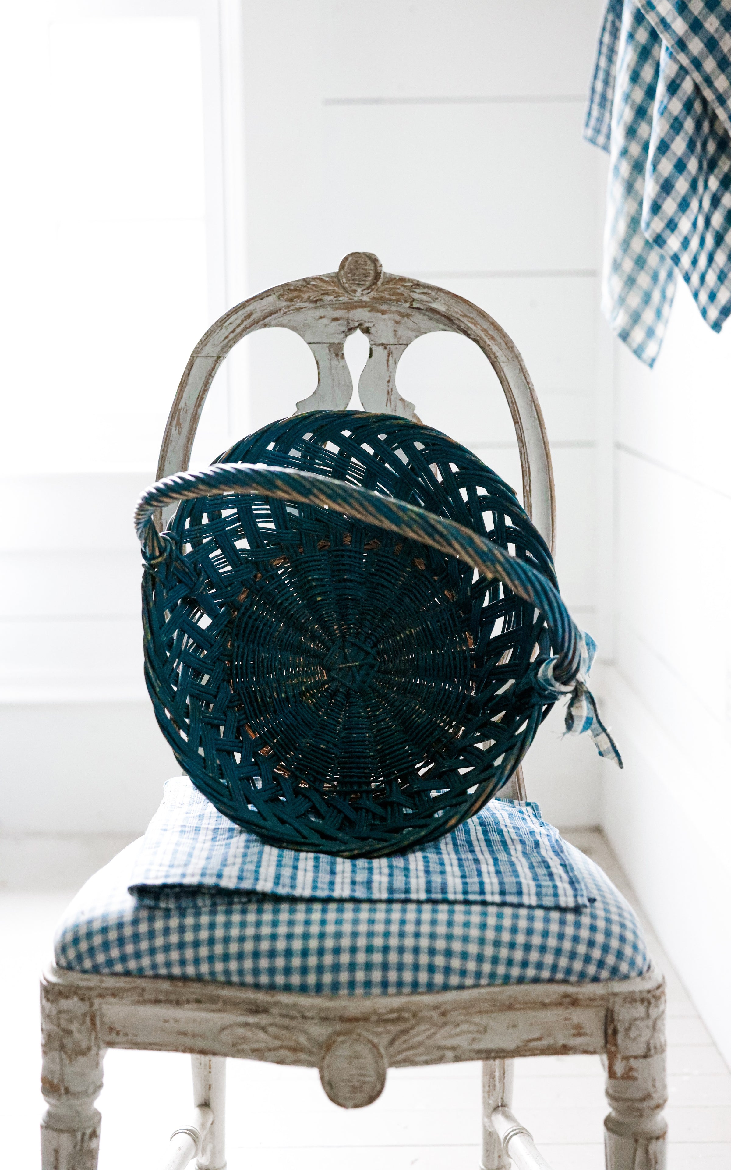 Vintage Swedish Indigo Basket