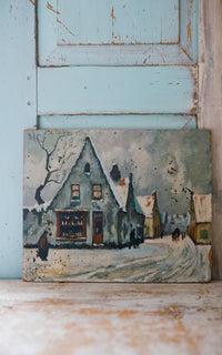 Vintage French Winter Painting