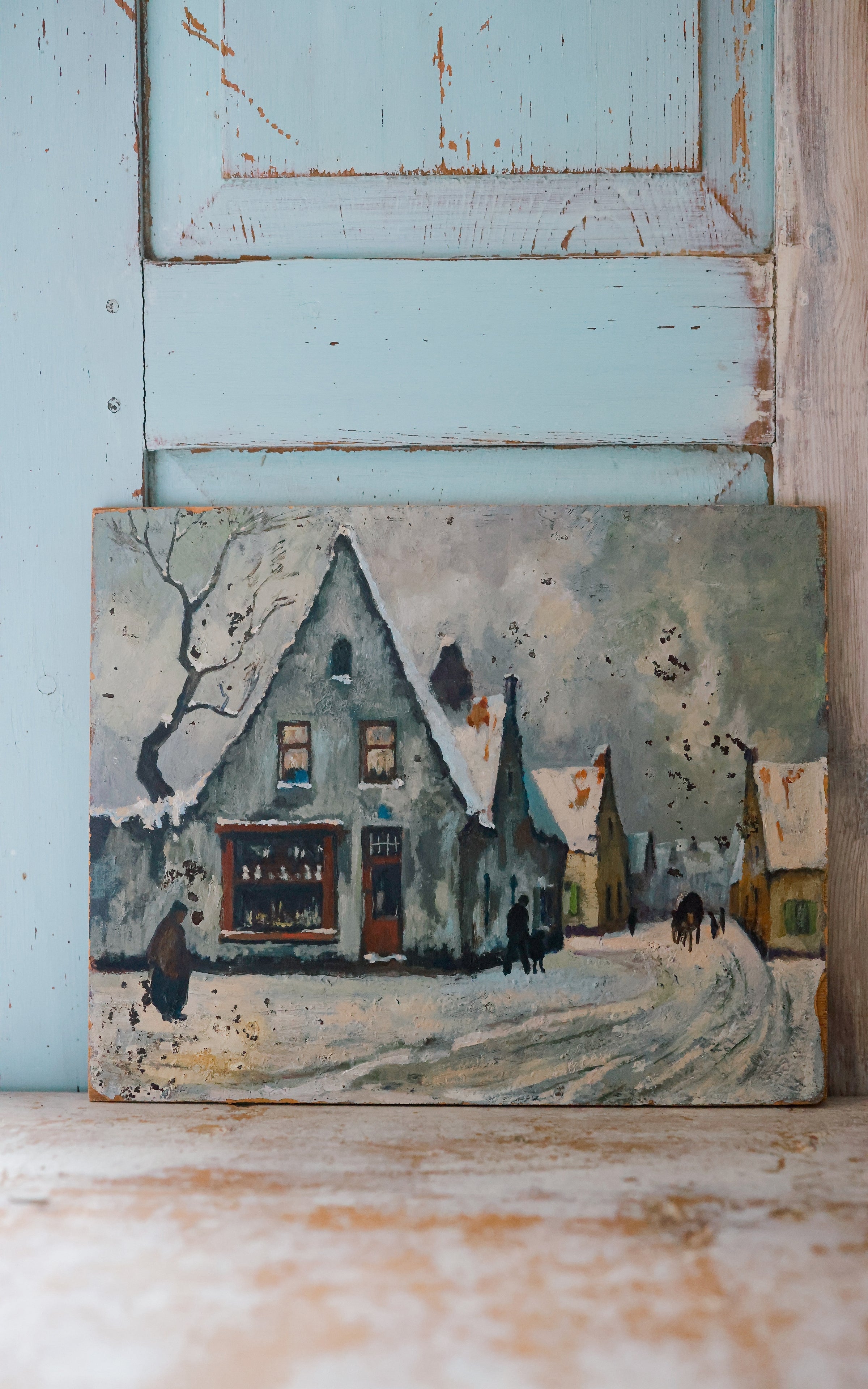 Vintage French Winter Painting