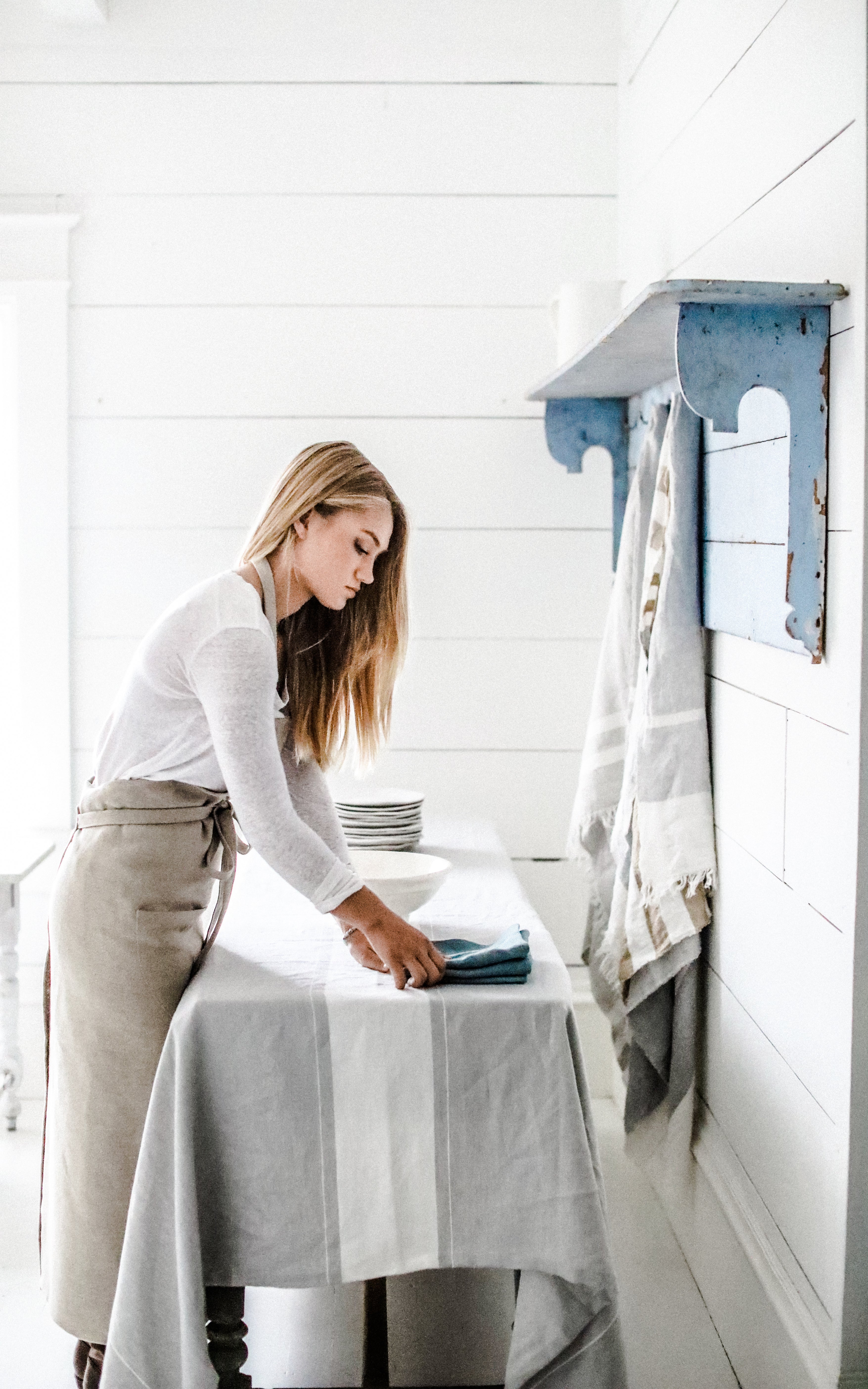 Steel Blue Sky Linen Napkin - Thumbnail 5