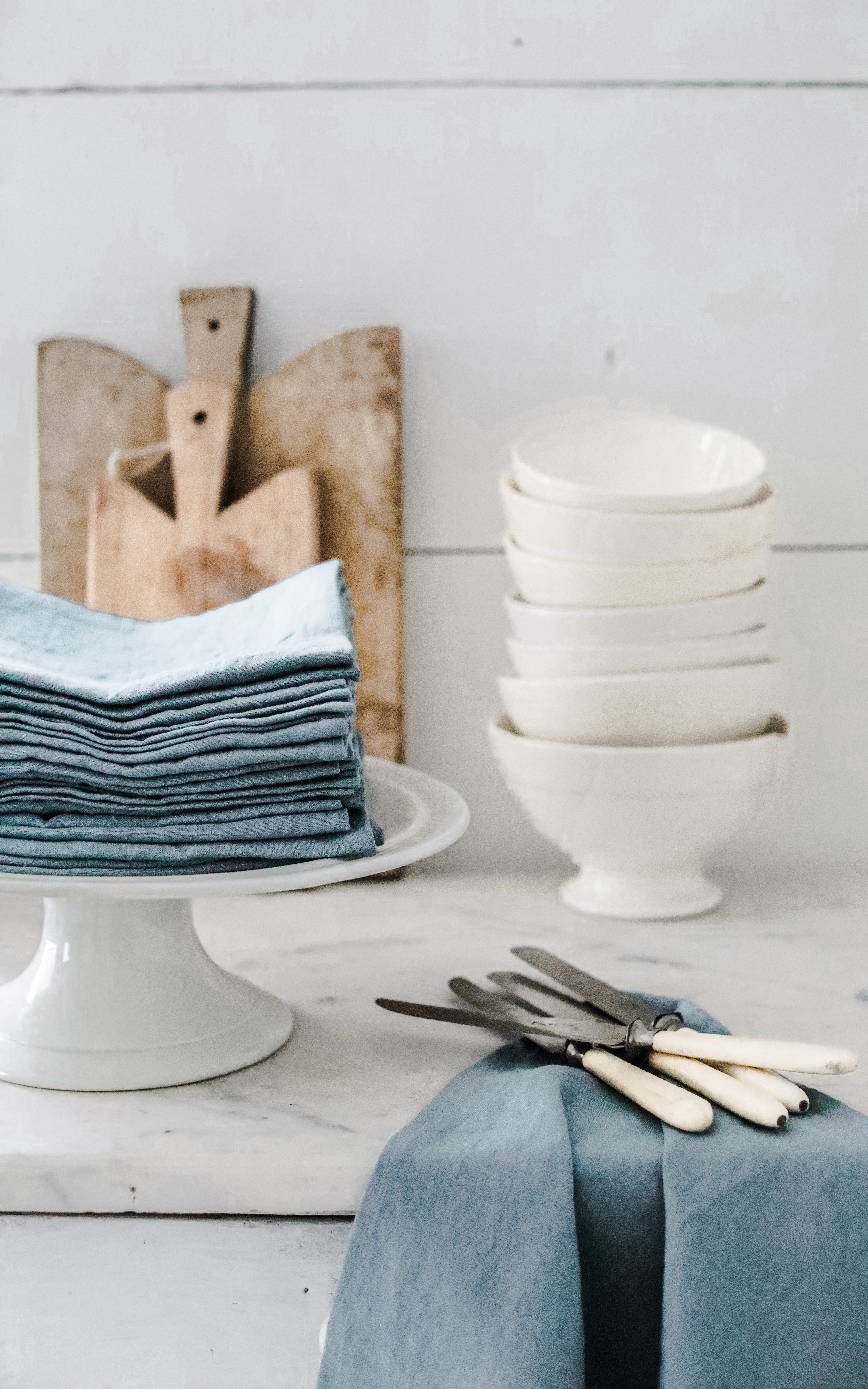 Steel Blue Sky Linen Napkin