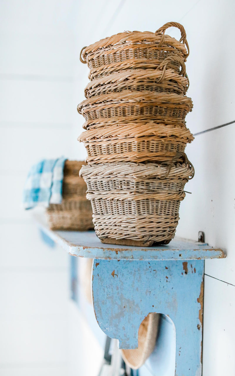 Petite Vintage French Champagne Basket