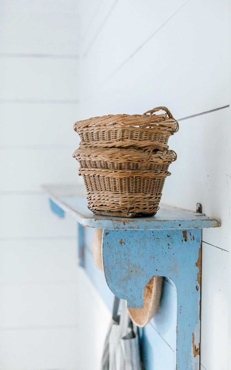 Petite Vintage French Champagne Basket