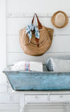 Large Vintage French Blue Zinc Container