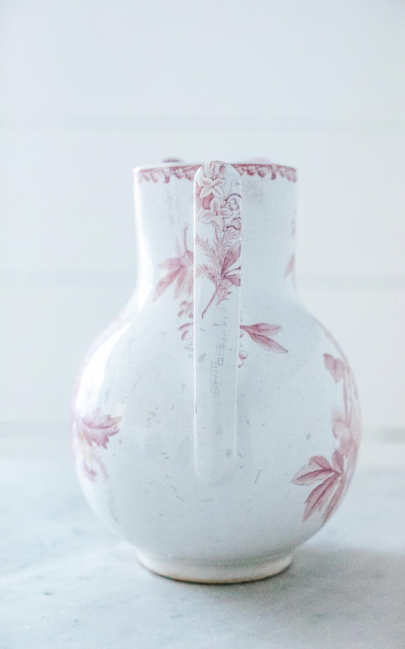 Vintage French Transferware Ironstone Pitcher