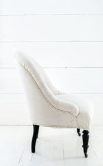 Vintage French Linen Upholstered Chair