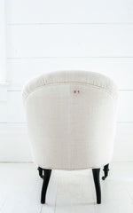 Vintage French Linen Upholstered Chair