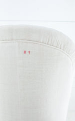 Vintage French Linen Upholstered Chair