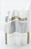 The Belgian Towel Fouta Oyster Stripe