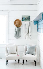 Vintage French Linen Upholstered Chair